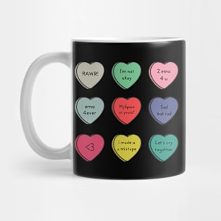 Emo Conversation Hearts Mug